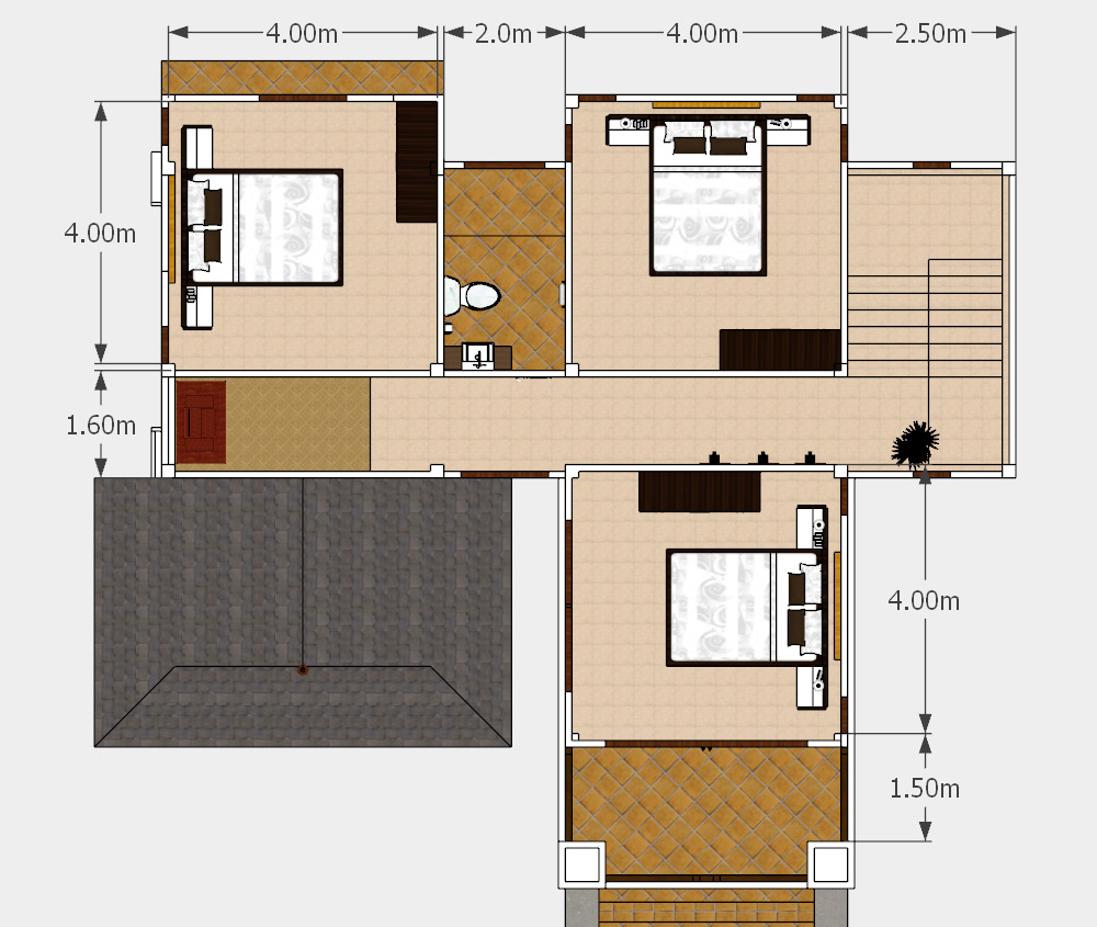 แปลนบ้าน2ชั้น4ห้องนอน